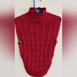 Vintage Banana Republic Cable Knit Dog Puppy 100% Wool Turtleneck Sweater CUTE